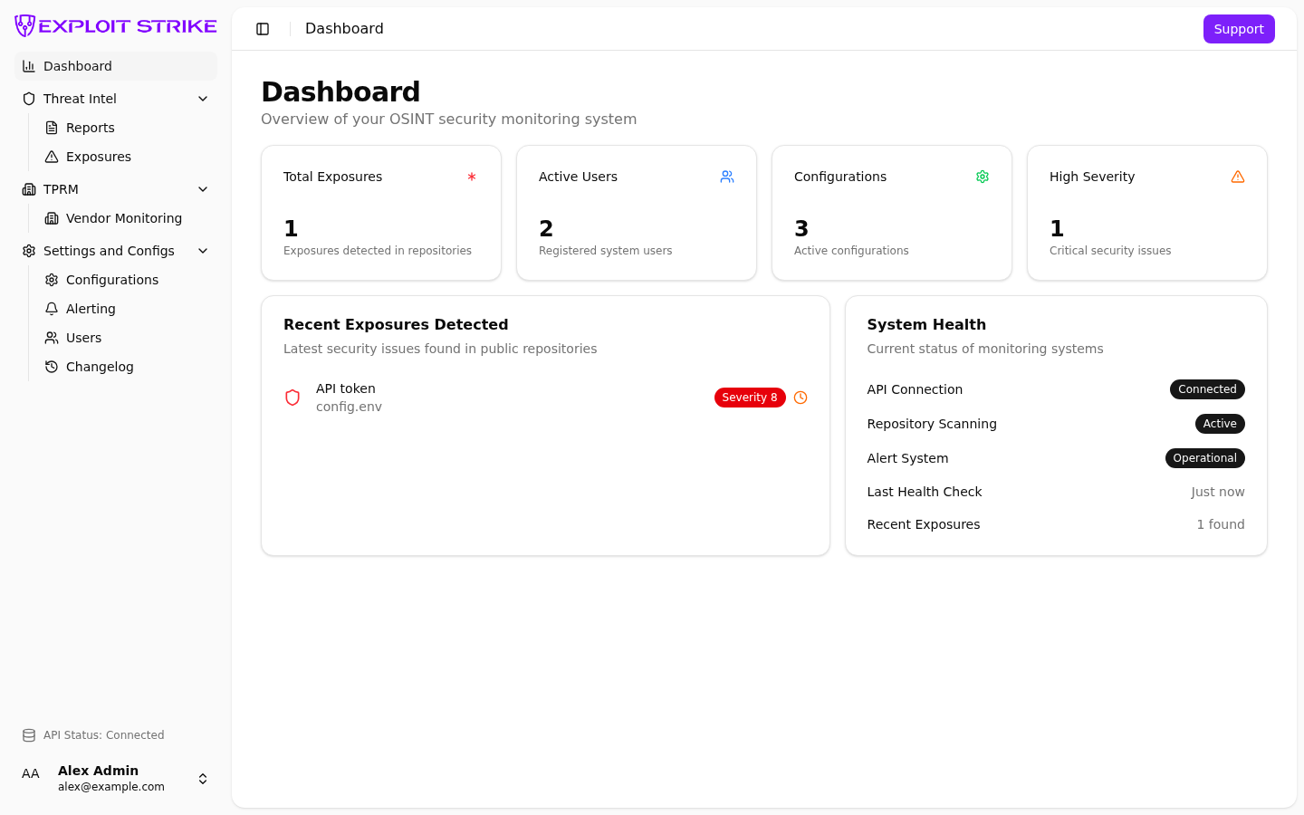 Dashboard home